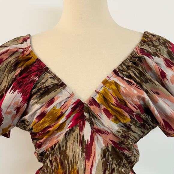 Love the Label Anthropologie Painterly Open-Back Blouse Crop Top | Size XS - Picture 3 of 10